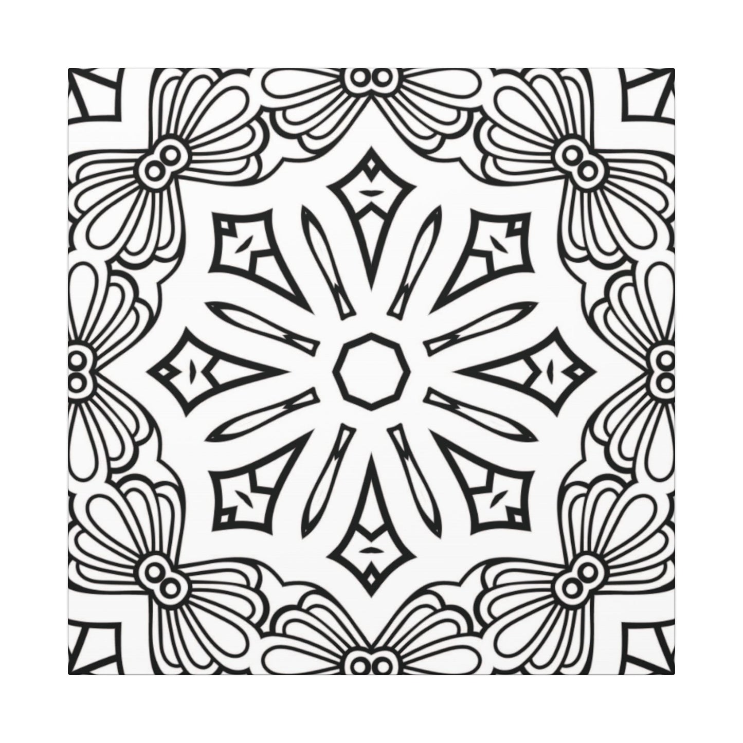 Paint-Your-Own Mandala Canvas Design #37, Stretched, 0.75" (Multi-Size)