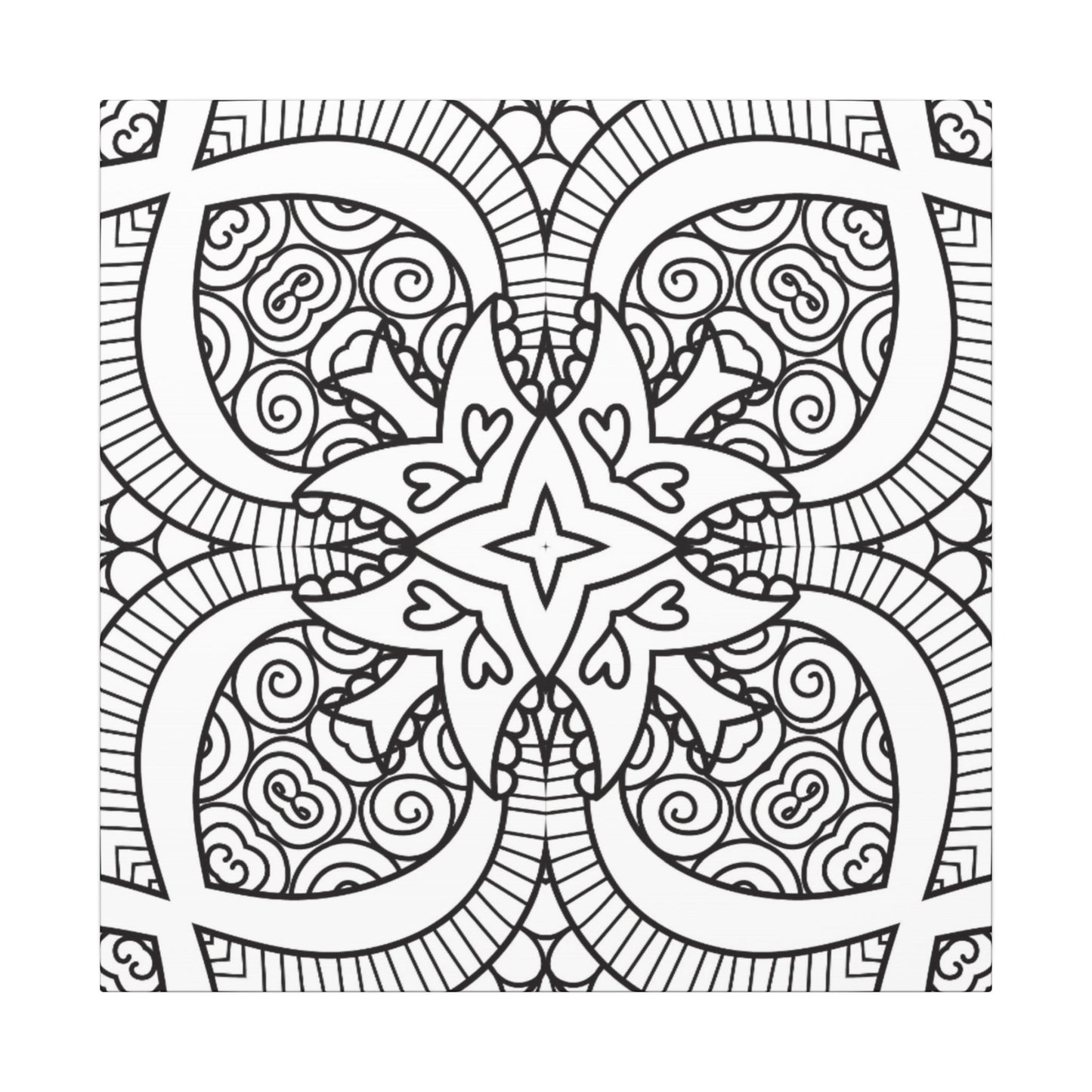 Paint-Your-Own Mandala Canvas Design #17, Stretched, 0.75" (Multi-Size)