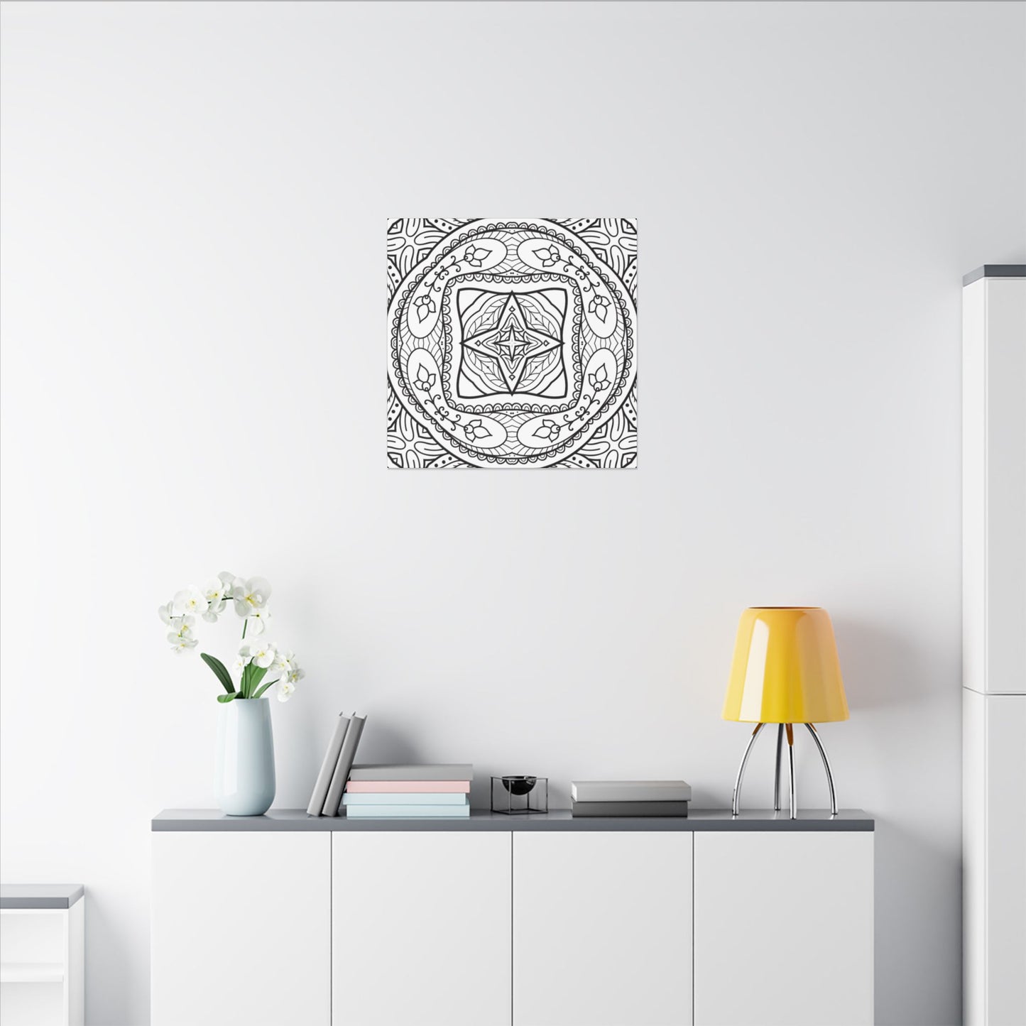 Paint-Your-Own Mandala Canvas Design #27, Stretched, 0.75" (Multi-Size)