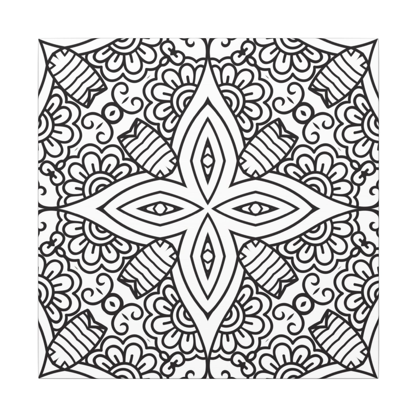 Paint-Your-Own Mandala Canvas Design #4, Stretched, 0.75" (Multi-Size)