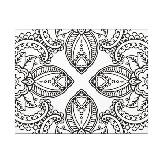 Paint-Your-Own Mandala Canvas Design #34, Stretched, 0.75" (Multi-Size)