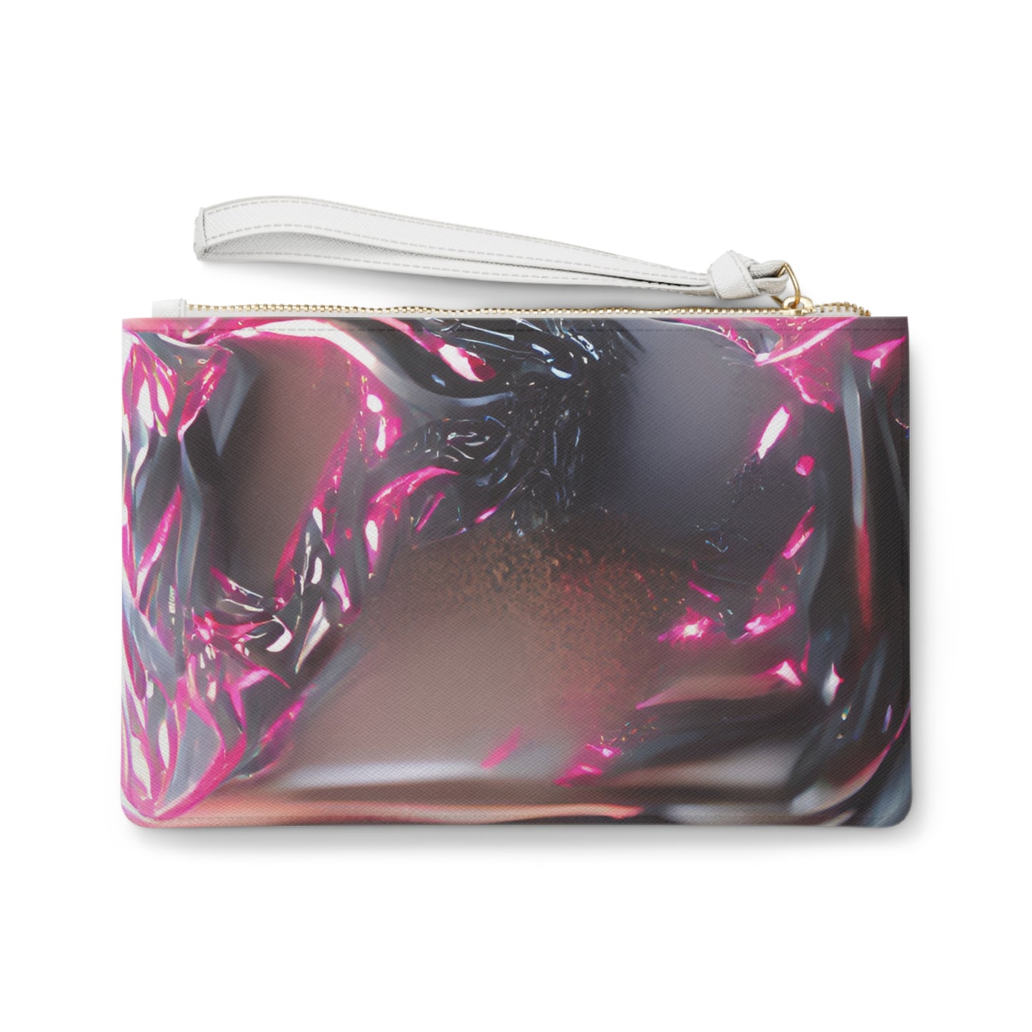 Pink & Black Swirling Plastine Clutch