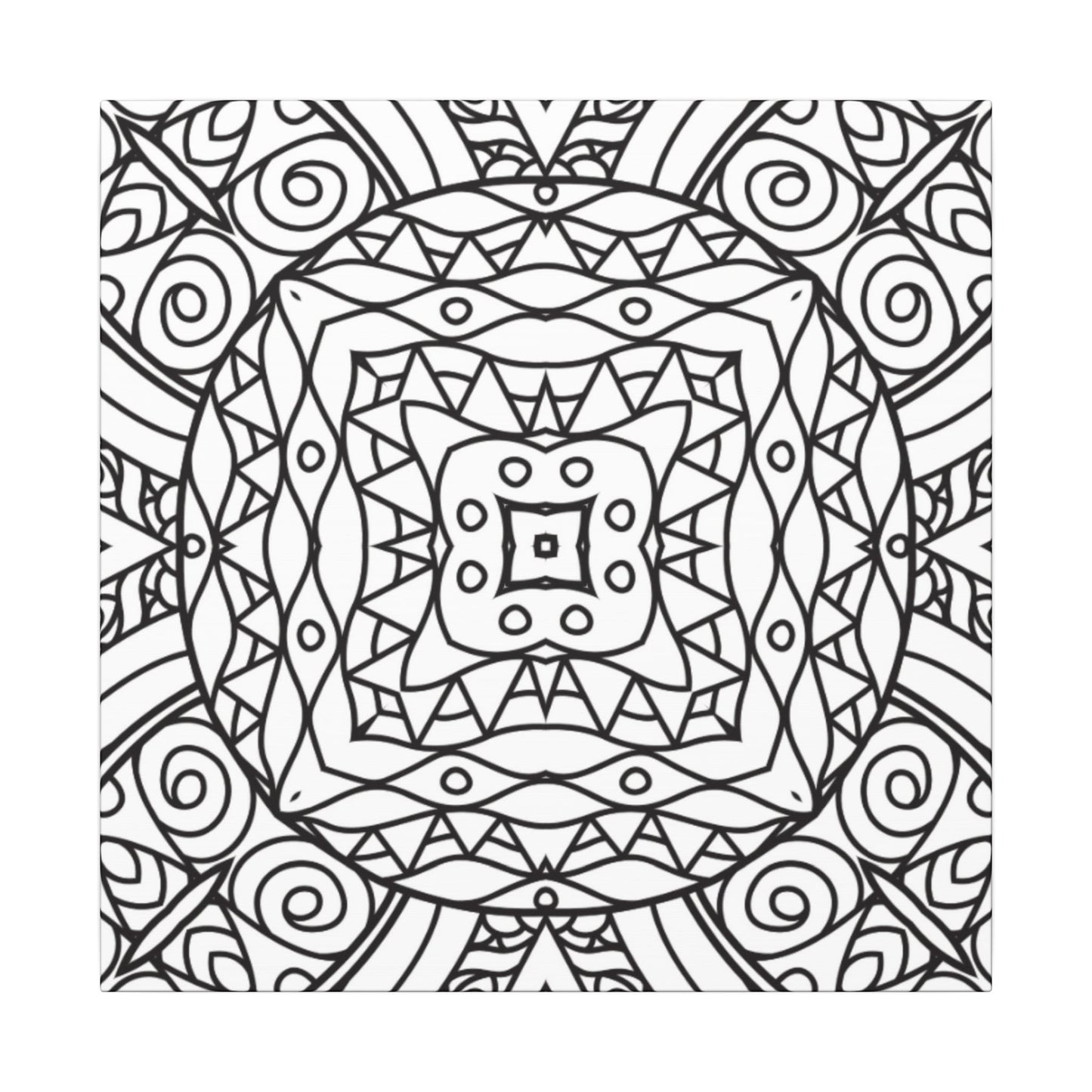 Paint-Your-Own Mandala Canvas Design #9, Stretched, 0.75" (Multi-Size)