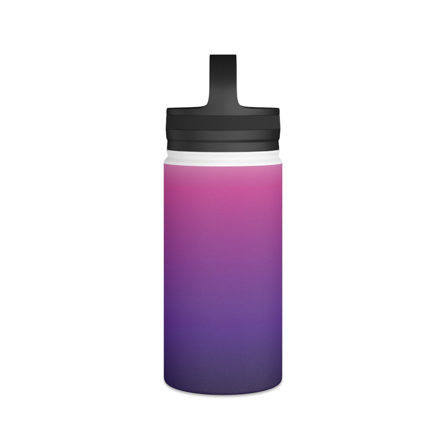 Ombré Stainless Steel Water Bottle with Handle Lid — Gradient Pink to Purple, Insulated Travel Bottle
