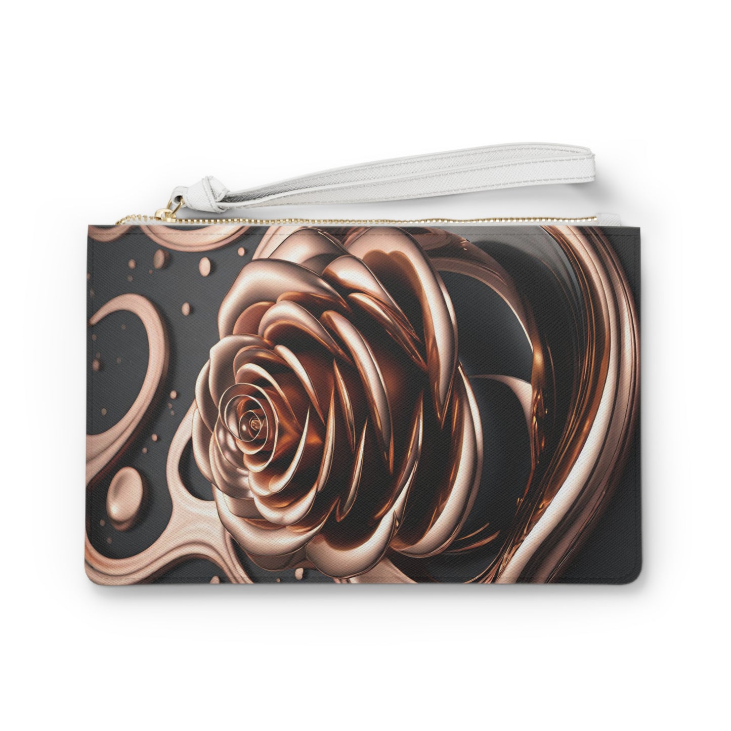 Golden Rose Swirl Clutch Bag