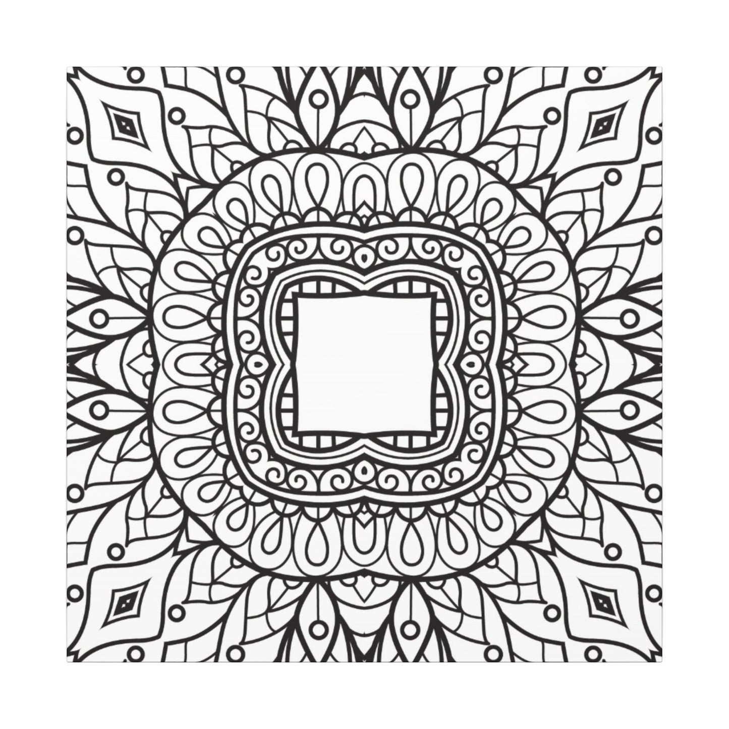Paint-Your-Own Mandala Canvas Design #6, Stretched, 0.75" (Multi-Size)