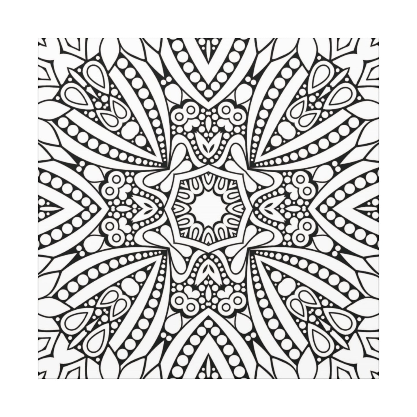 Paint-Your-Own Mandala Canvas Design #47, Stretched, 0.75" (Multi-Size)