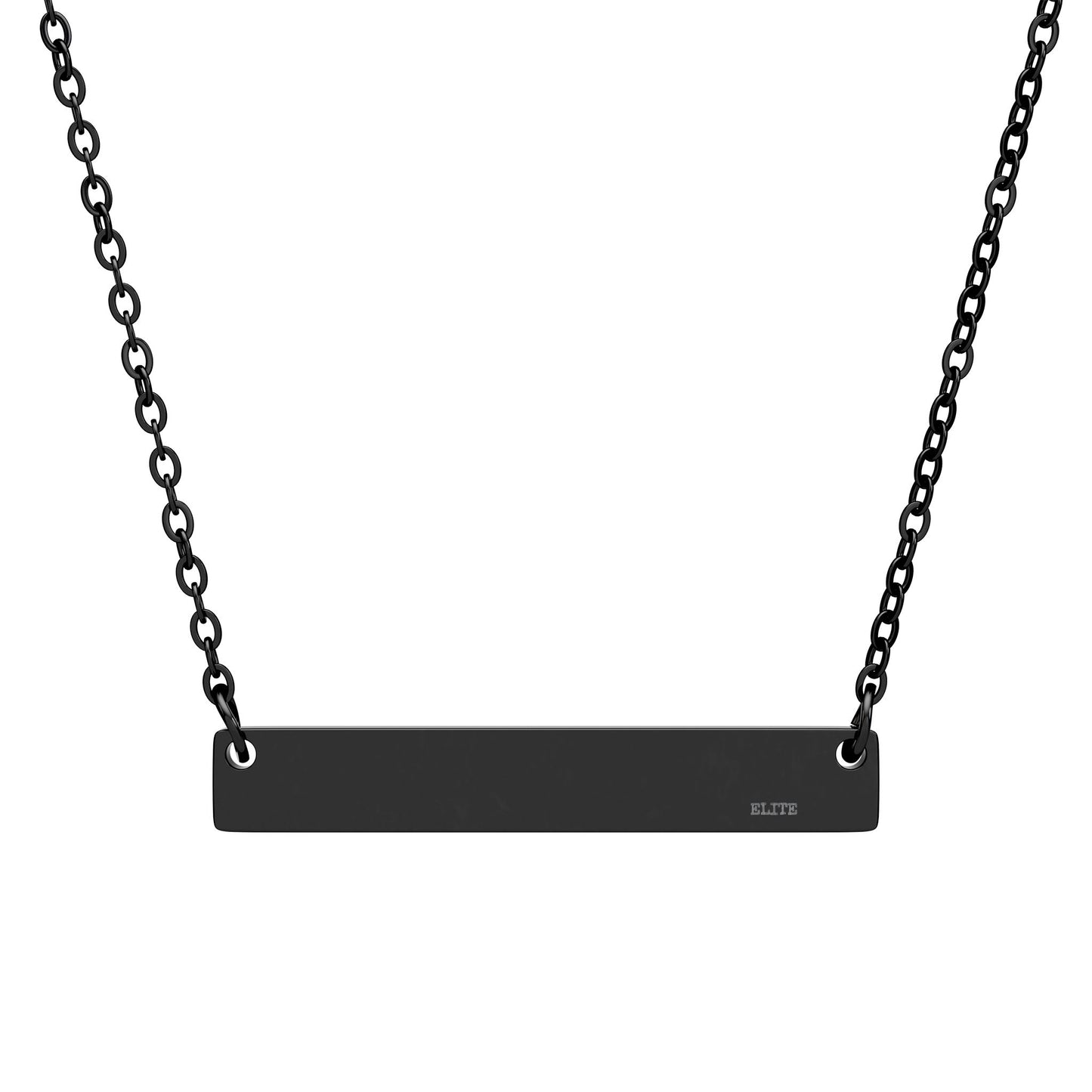 Engravable Horizontal Bar Necklace — Personalized Name/Message Pendant