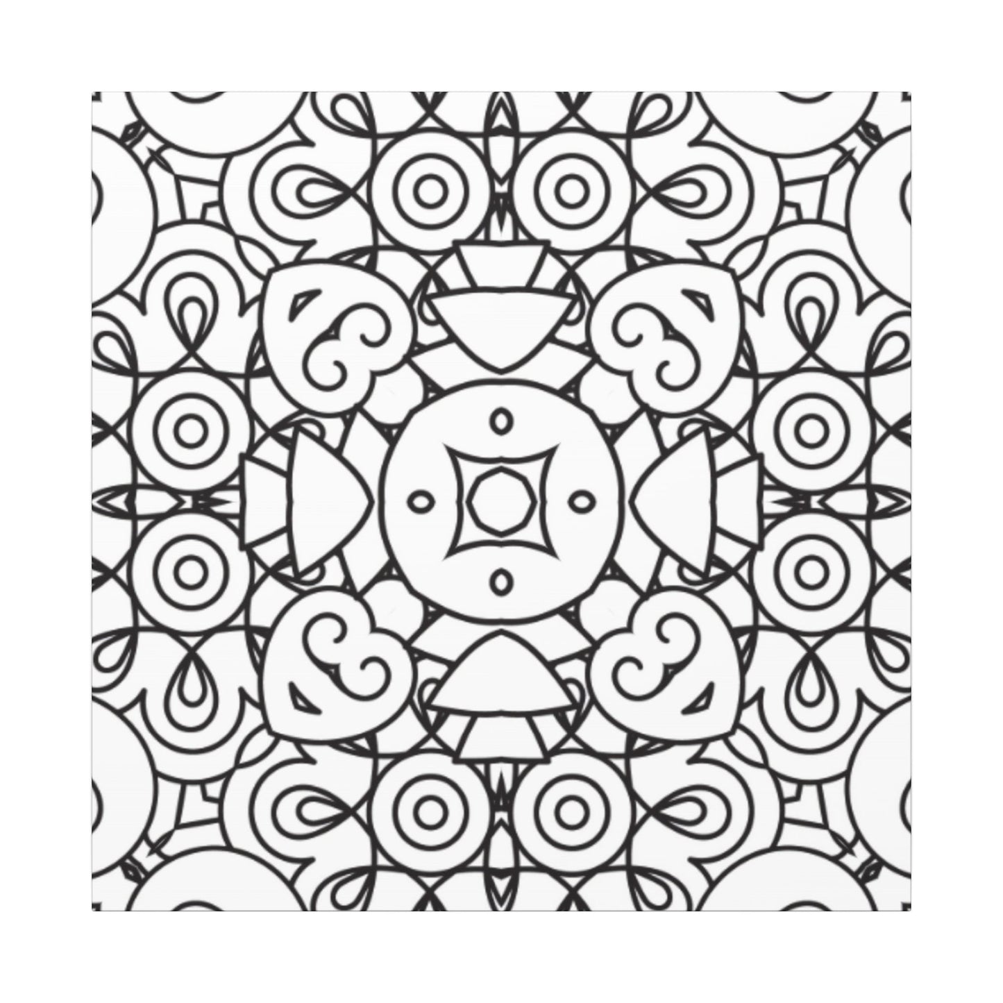 Paint-Your-Own Mandala Canvas Design #28, Stretched, 0.75" (Multi-Size)