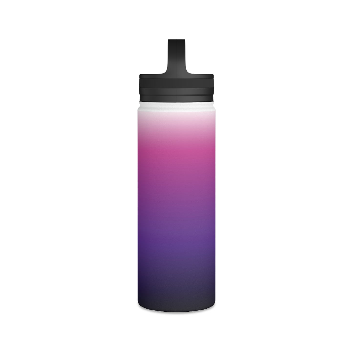 Ombré Stainless Steel Water Bottle with Handle Lid — Gradient Pink to Purple, Insulated Travel Bottle