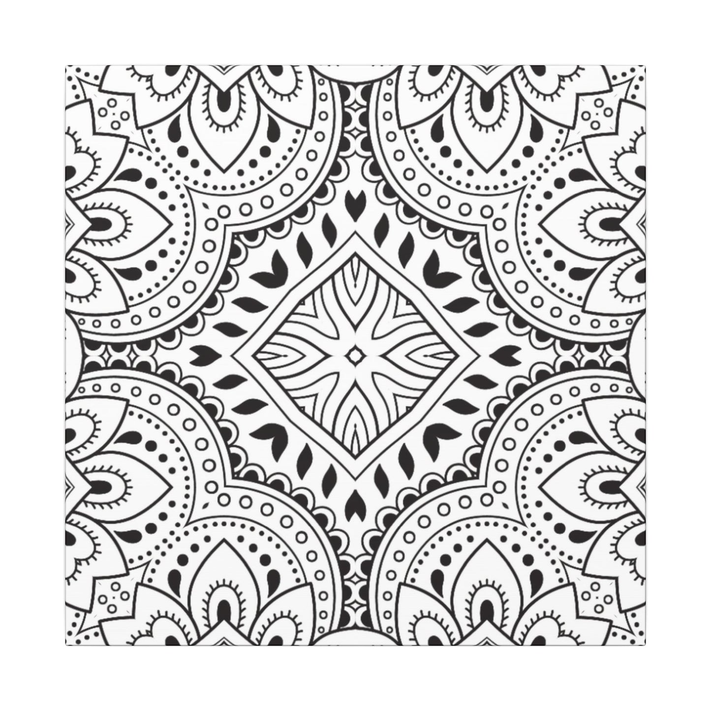 Paint-Your-Own Mandala Canvas Design #19, Stretched, 0.75" (Multi-Size)