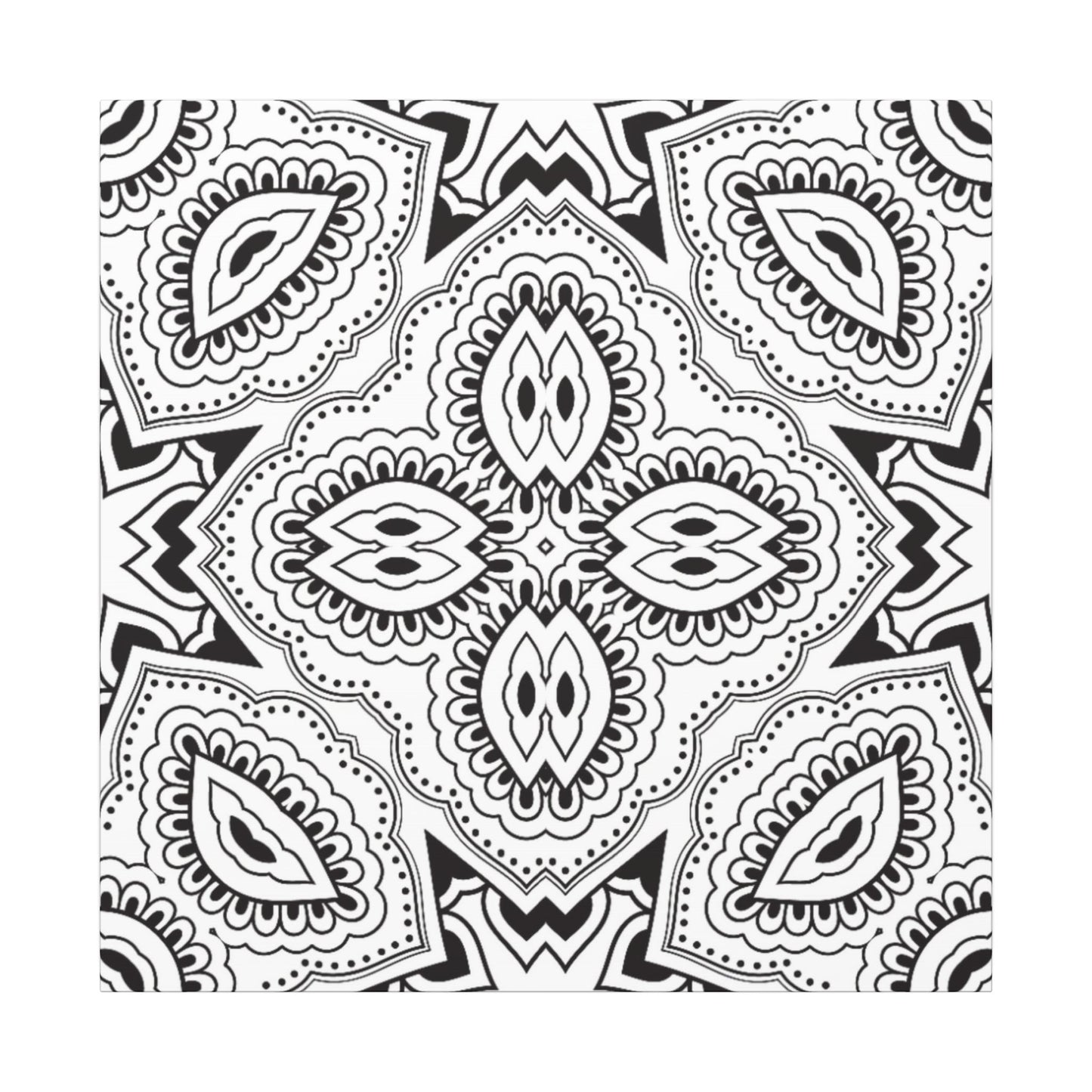Paint-Your-Own Mandala Canvas Design #36, Stretched, 0.75" (Multi-Size)