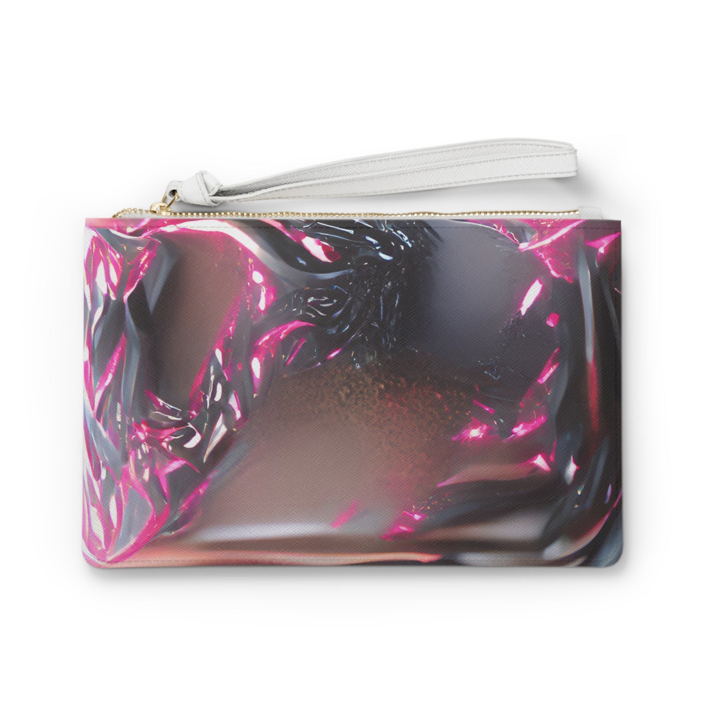 Pink & Black Swirling Plastine Clutch