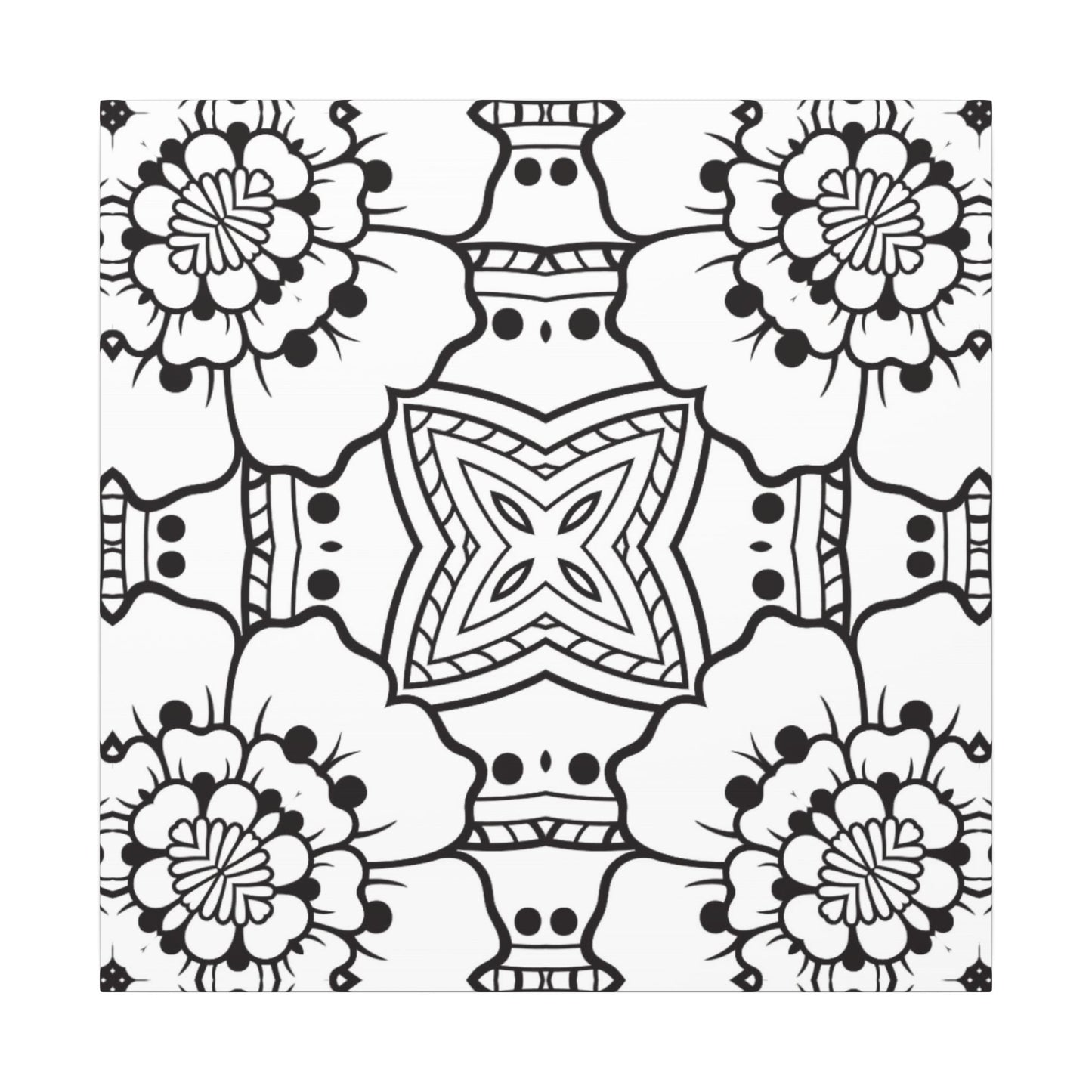 Paint-Your-Own Mandala Canvas Design #25, Stretched, 0.75" (Multi-Size)