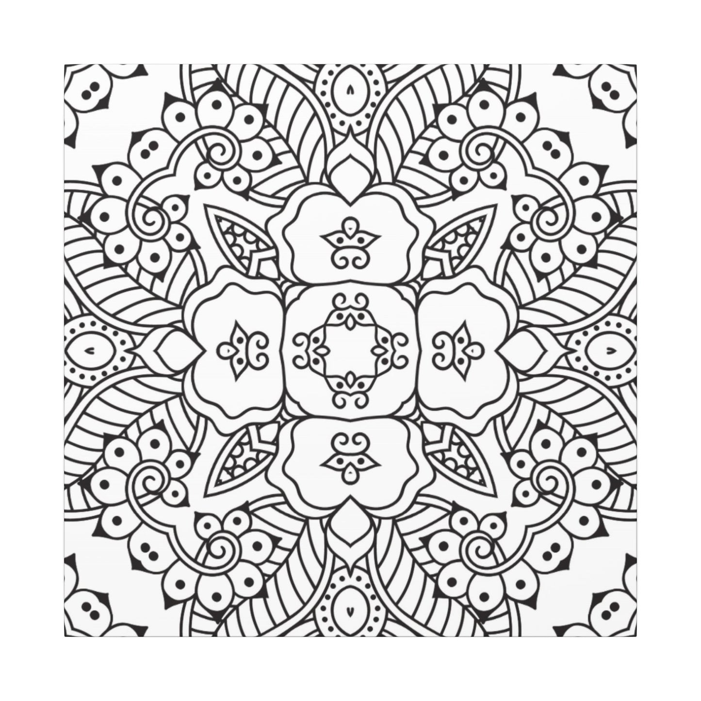Paint-Your-Own Mandala Canvas Design #15, Stretched, 0.75" (Multi-Size)