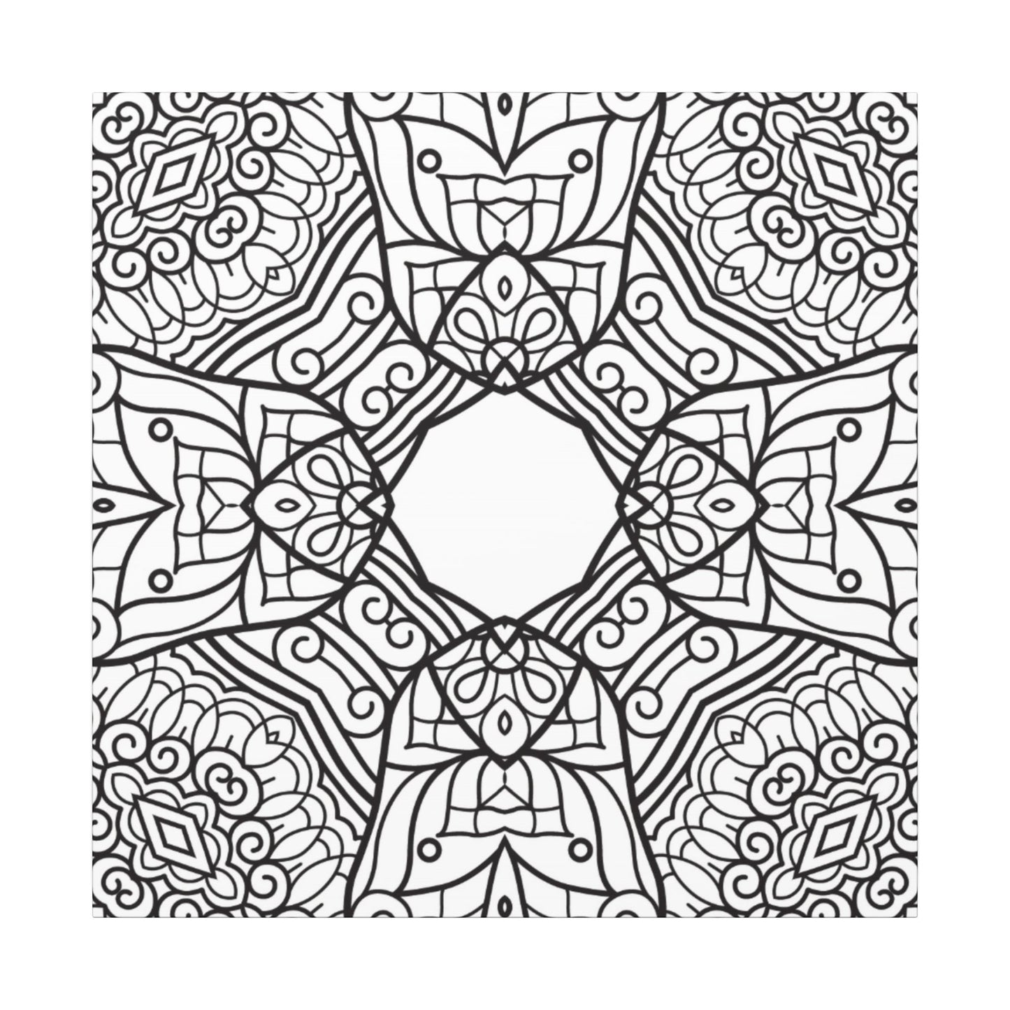 Paint-Your-Own Mandala Canvas Design #12, Stretched, 0.75" (Multi-Size)