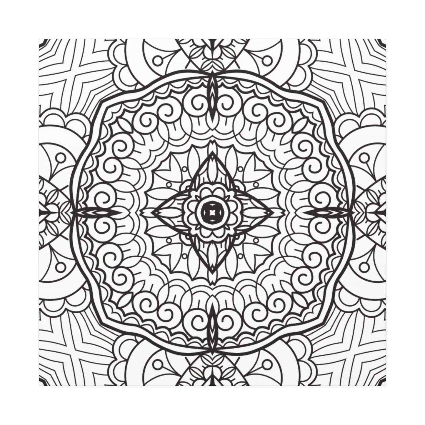 Paint-Your-Own Mandala Canvas Design #23, Stretched, 0.75" (Multi-Size)