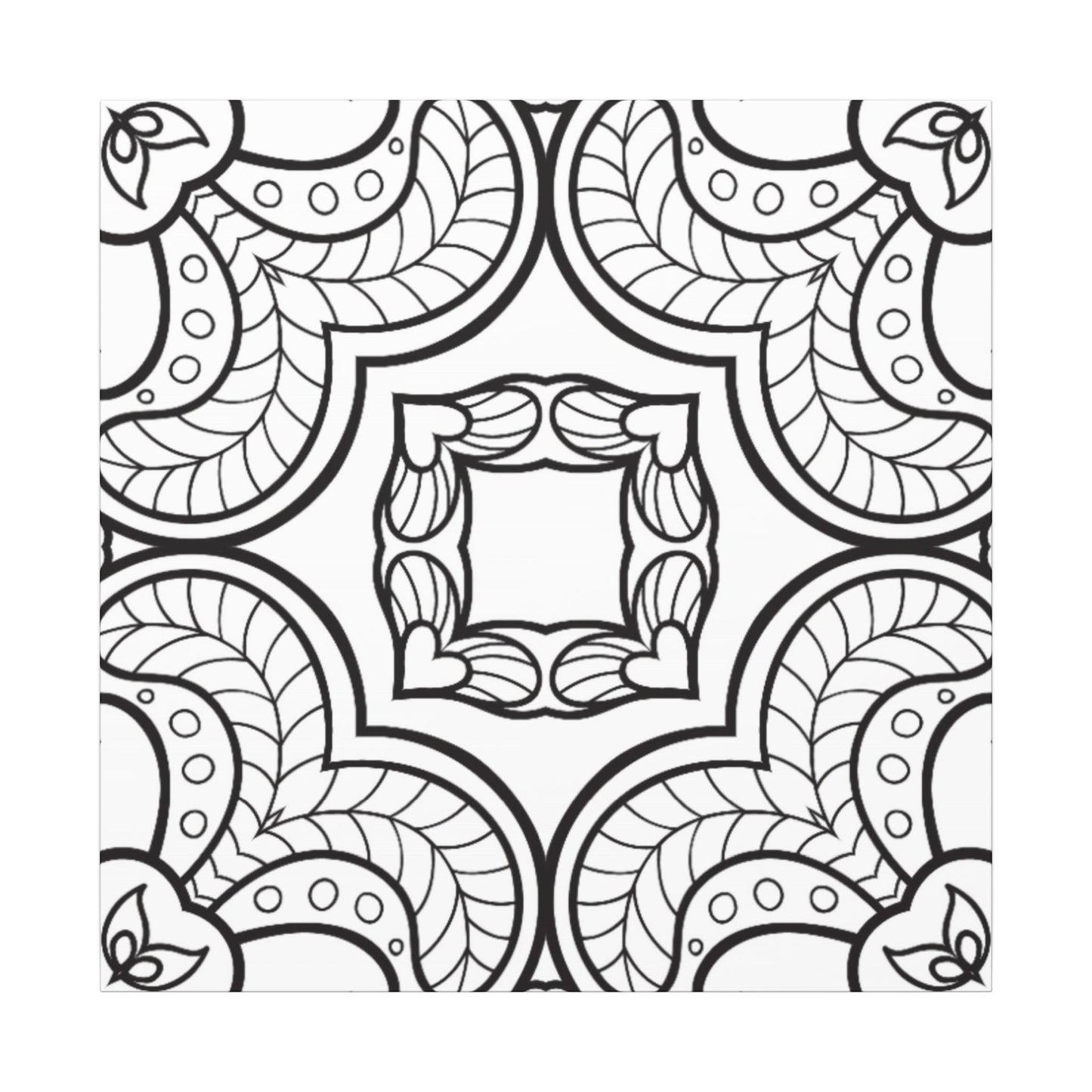 Paint-Your-Own Mandala Canvas Design #35, Stretched, 0.75" (Multi-Size)