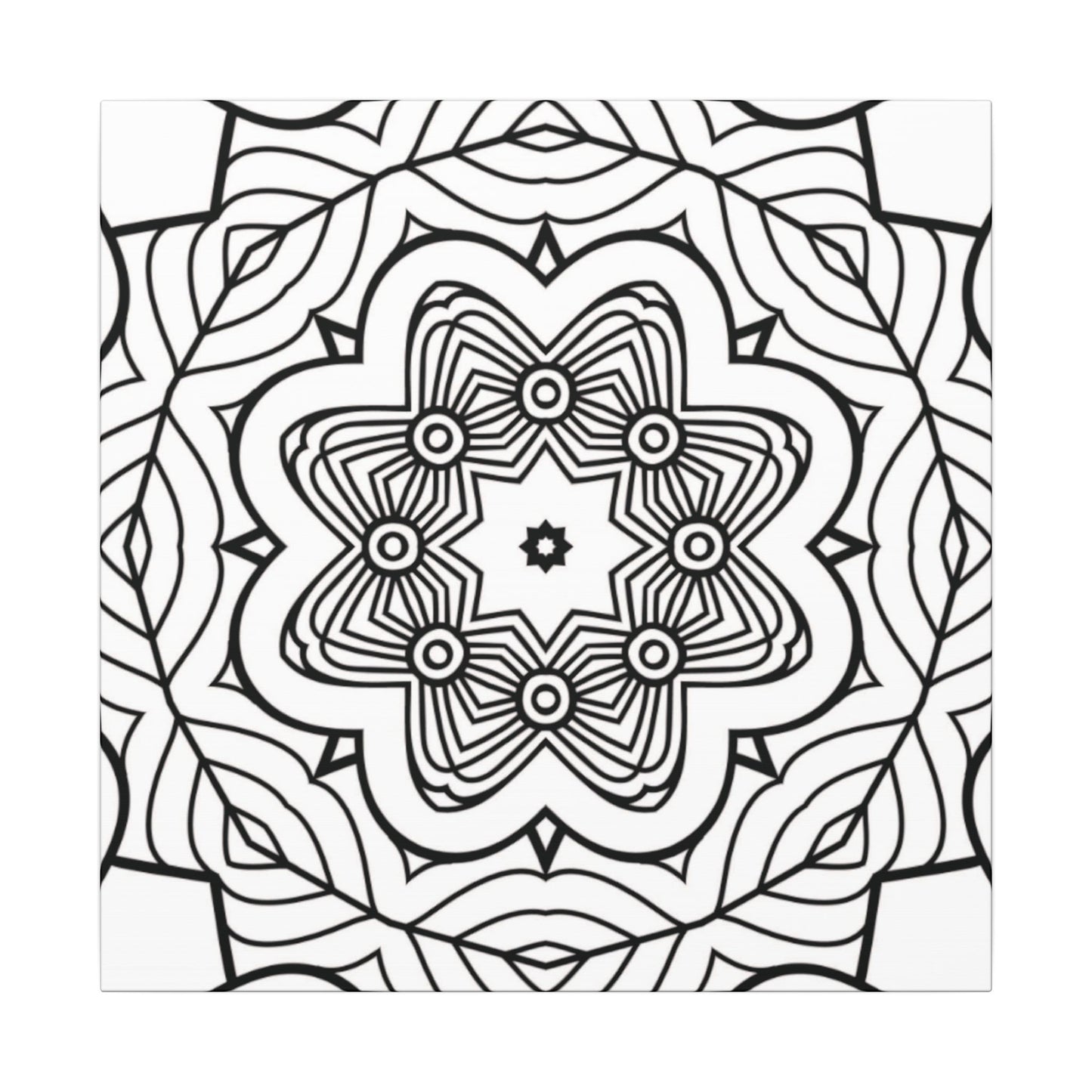 Paint-Your-Own Mandala Canvas Design #43, Stretched, 0.75" (Multi-Size)