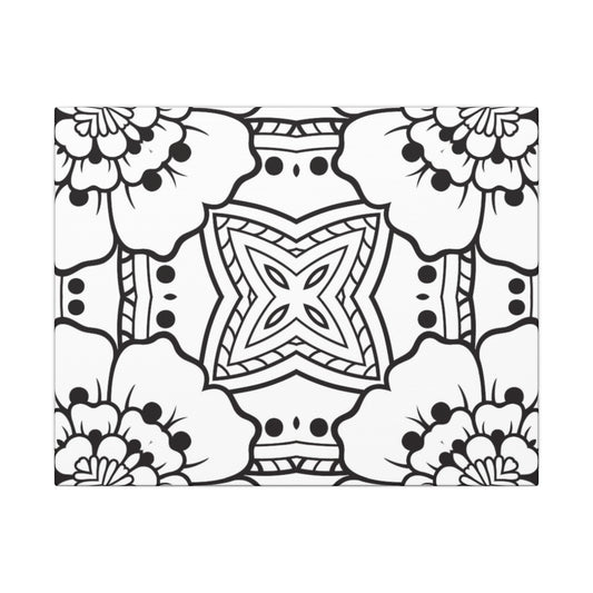 Paint-Your-Own Mandala Canvas Design #25, Stretched, 0.75" (Multi-Size)