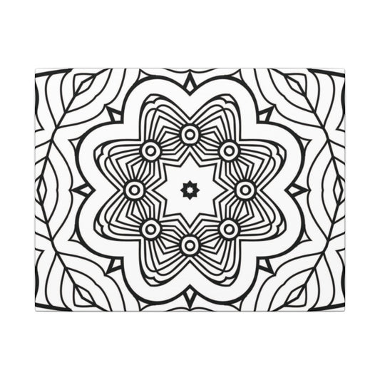 Paint-Your-Own Mandala Canvas Design #43, Stretched, 0.75" (Multi-Size)