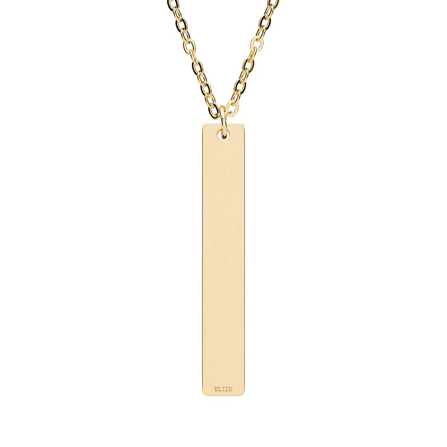 Engravable Vertical Bar Necklace — Personalized Pendant