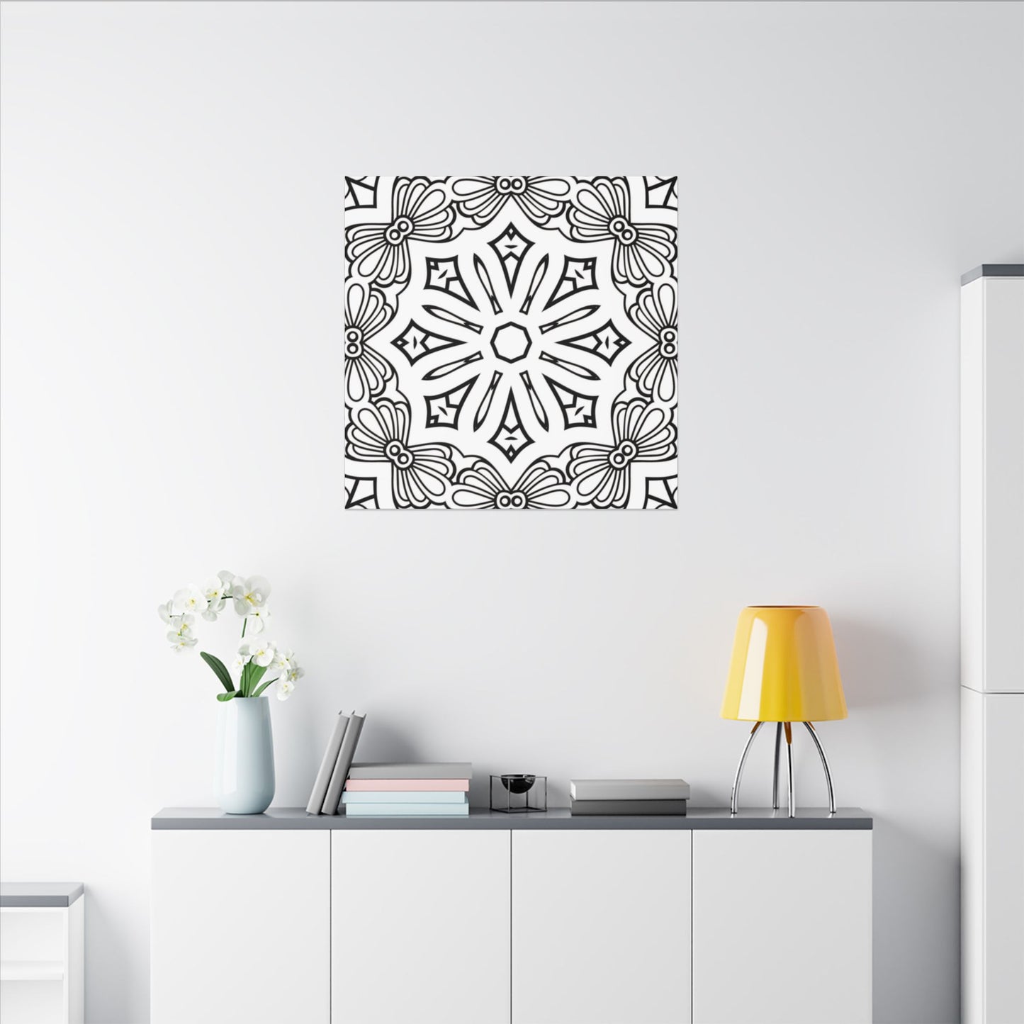 Paint-Your-Own Mandala Canvas Design #37, Stretched, 0.75" (Multi-Size)