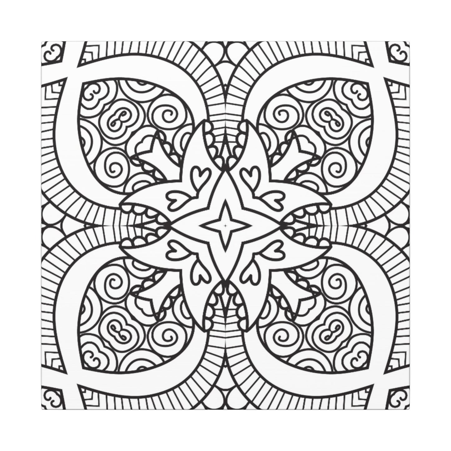 Paint-Your-Own Mandala Canvas Design #17, Stretched, 0.75" (Multi-Size)