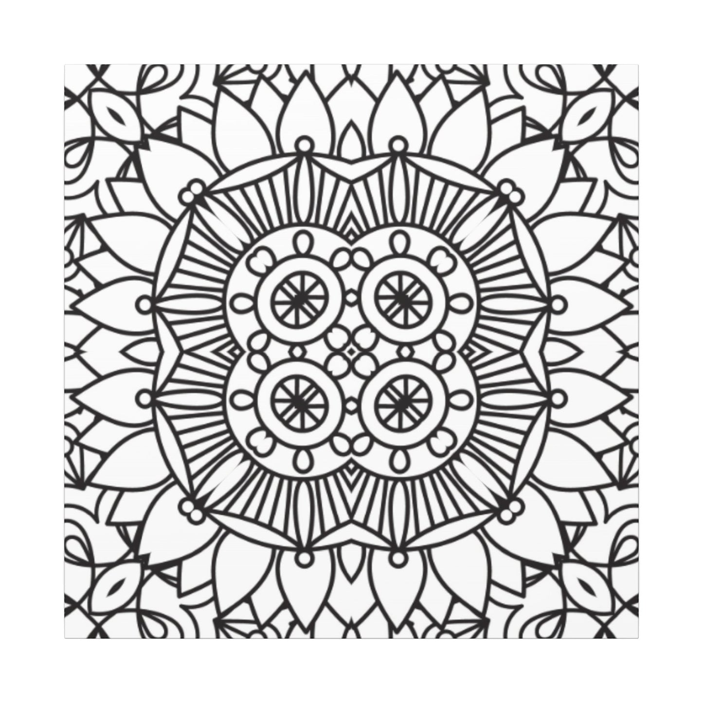 Paint-Your-Own Mandala Canvas Design #14, Stretched, 0.75" (Multi-Size)