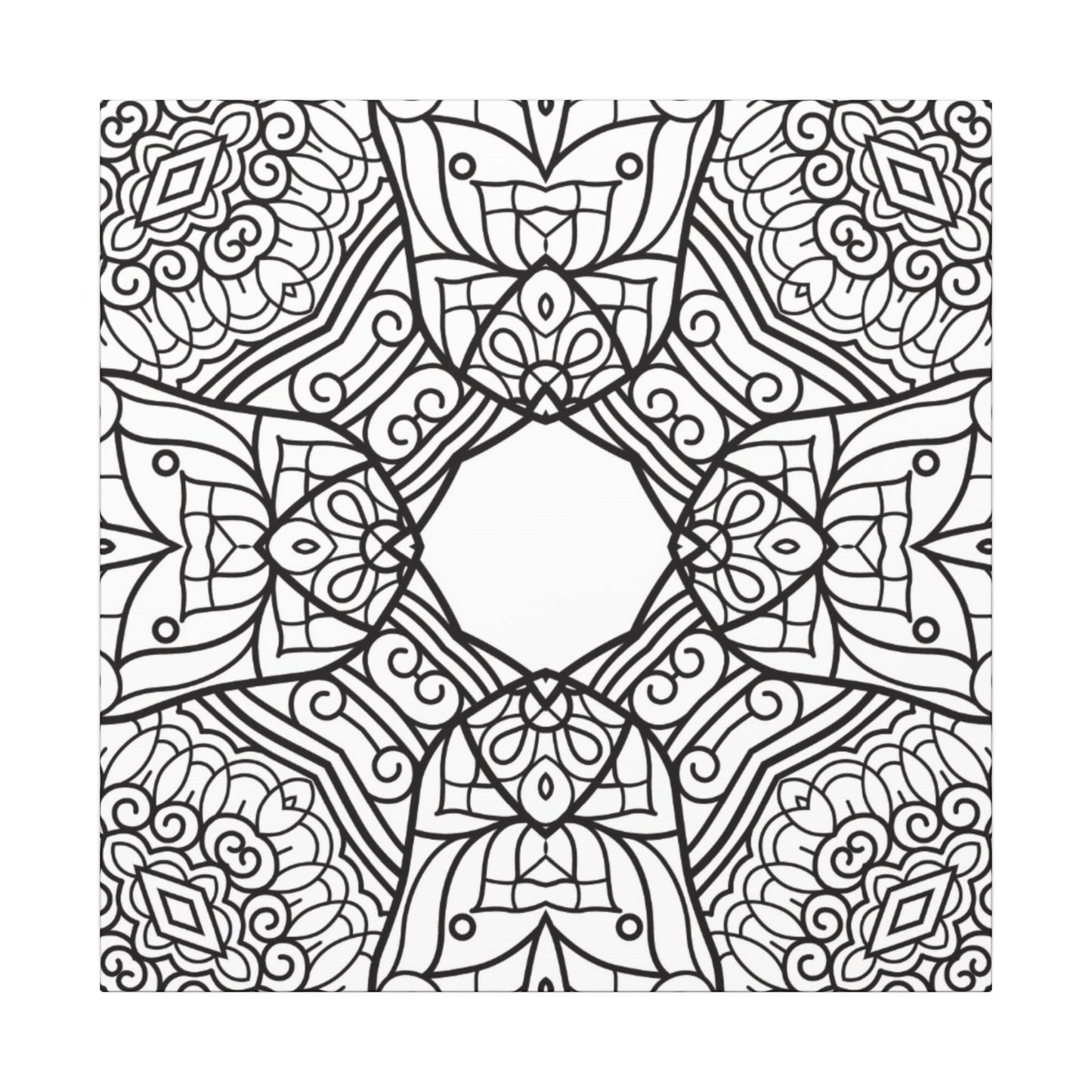 Paint-Your-Own Mandala Canvas Design #12, Stretched, 0.75" (Multi-Size)