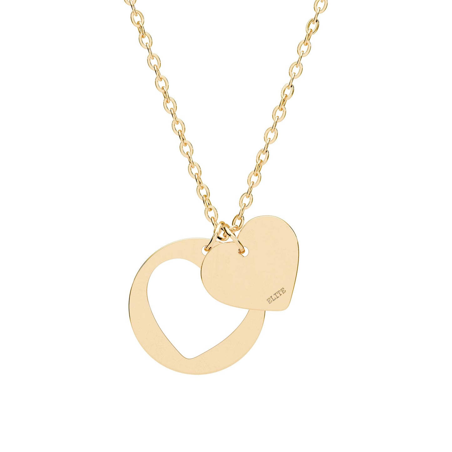 Engravable Heart Cutout Necklace — Personalized Heart Pendant in Silver or Rose Gold