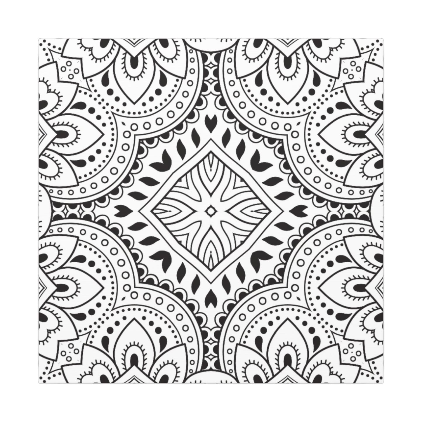 Paint-Your-Own Mandala Canvas Design #19, Stretched, 0.75" (Multi-Size)