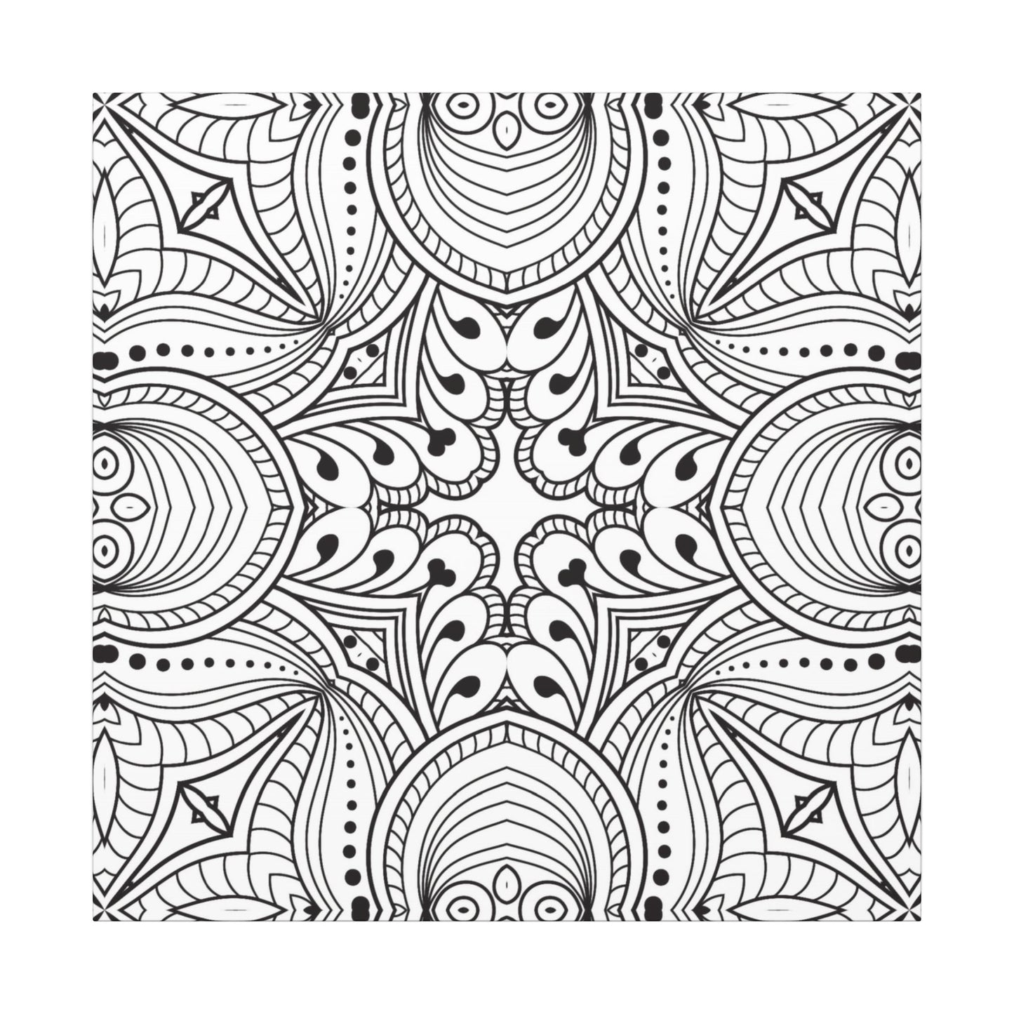 Paint-Your-Own Mandala Canvas Design #32, Stretched, 0.75" (Multi-Size)