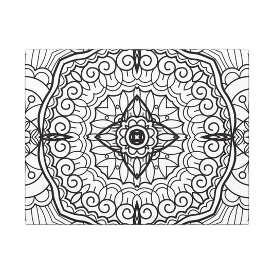 Paint-Your-Own Mandala Canvas Design #23, Stretched, 0.75" (Multi-Size)