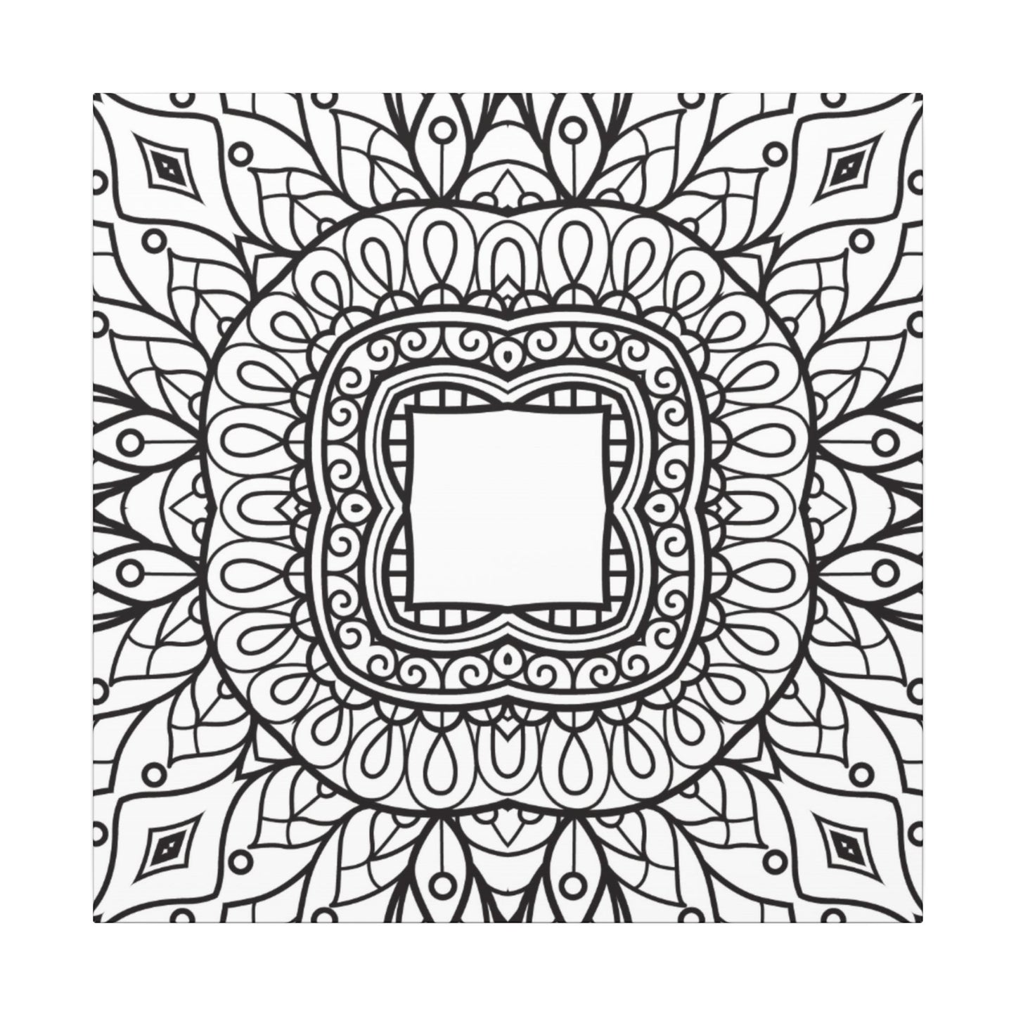Paint-Your-Own Mandala Canvas Design #6, Stretched, 0.75" (Multi-Size)