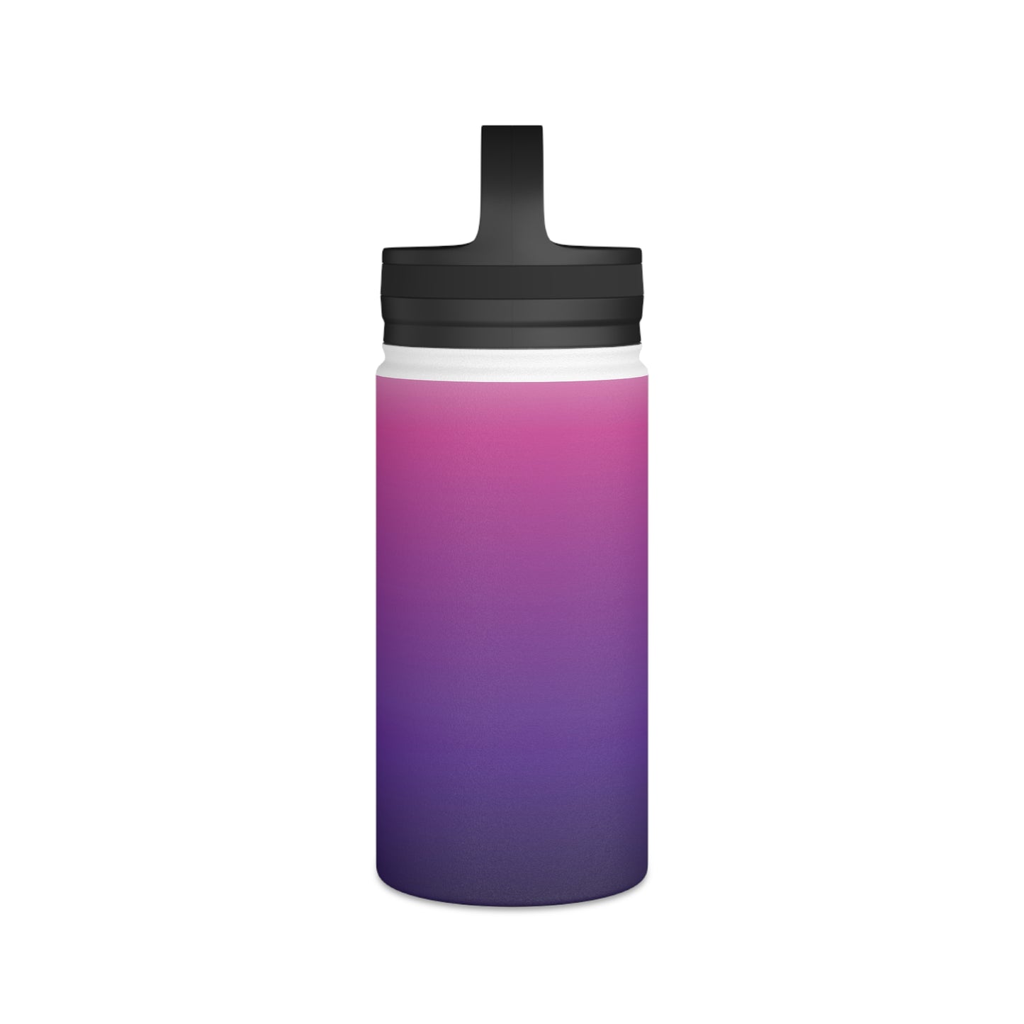 Ombré Stainless Steel Water Bottle with Handle Lid — Gradient Pink to Purple, Insulated Travel Bottle