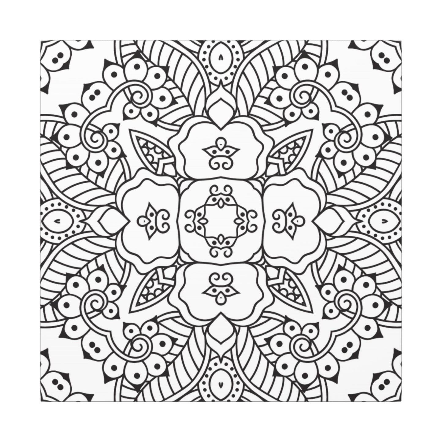 Paint-Your-Own Mandala Canvas Design #15, Stretched, 0.75" (Multi-Size)