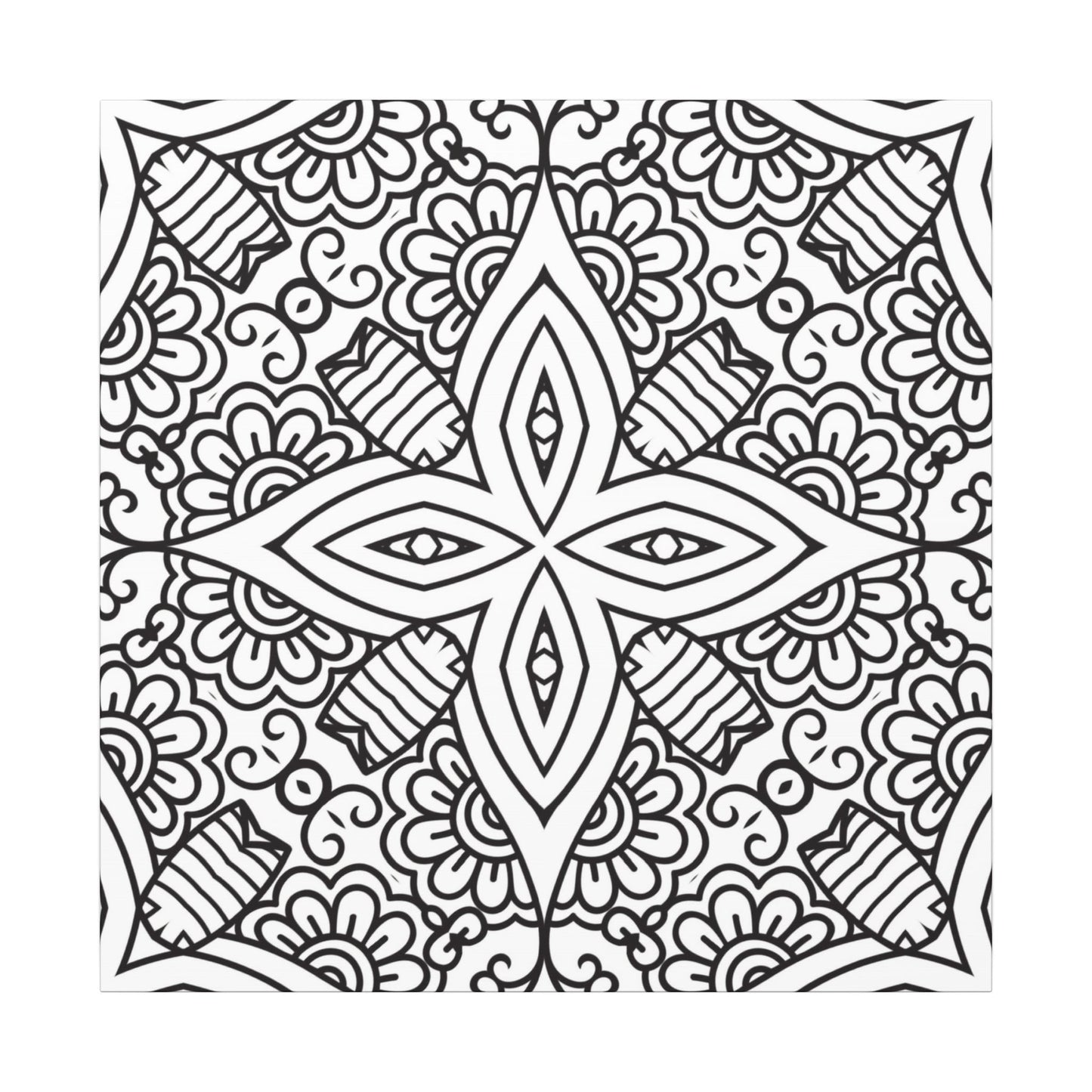 Paint-Your-Own Mandala Canvas Design #4, Stretched, 0.75" (Multi-Size)