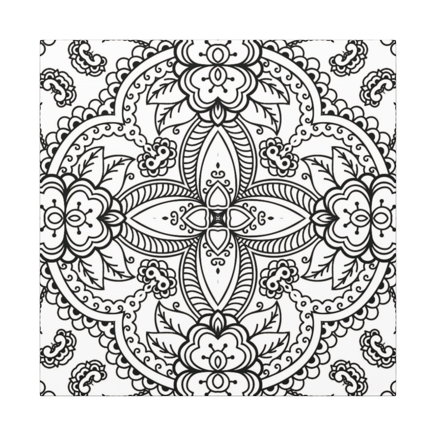 Paint-Your-Own Mandala Canvas Design #42, Stretched, 0.75" (Multi-Size)