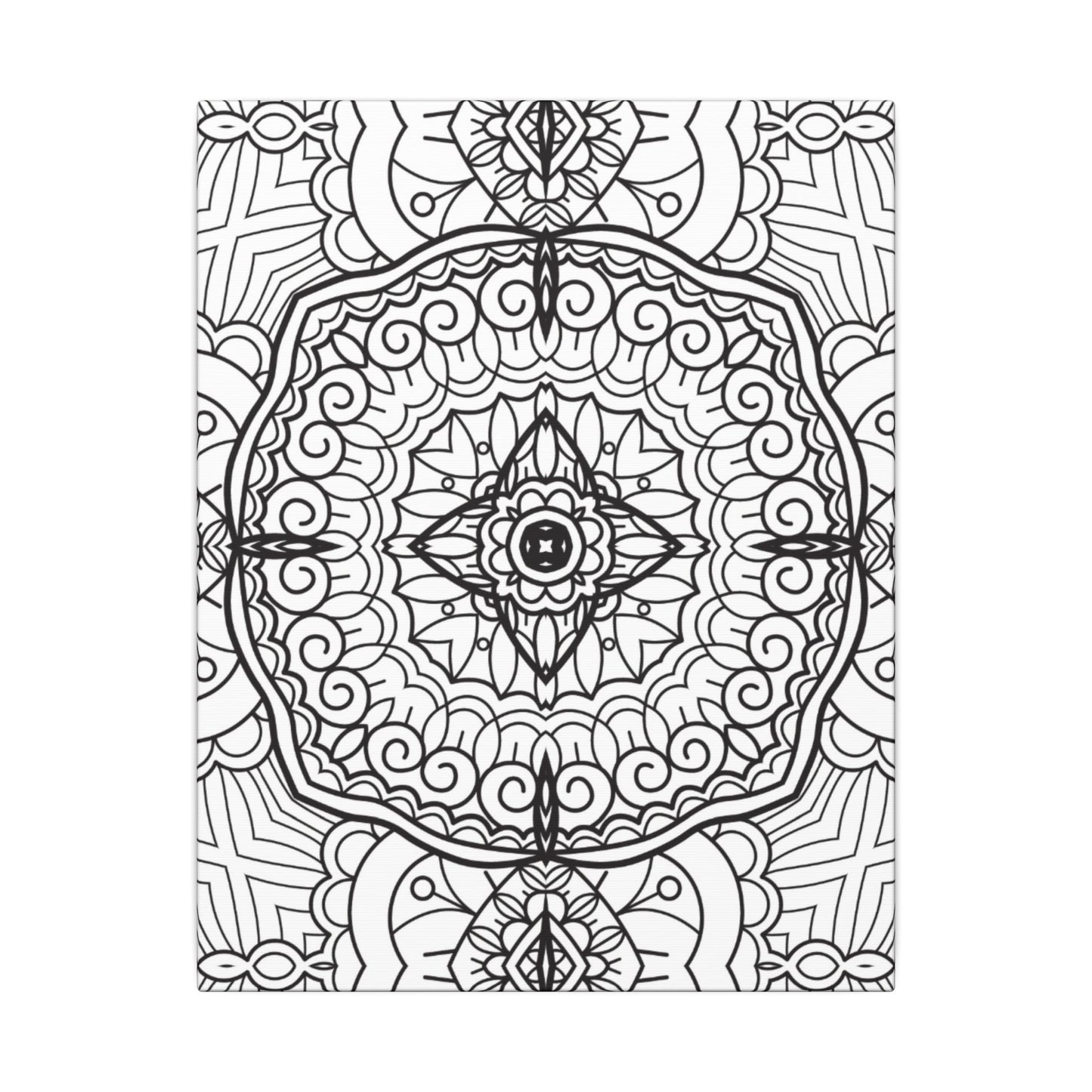 Paint-Your-Own Mandala Canvas Design #23, Stretched, 0.75" (Multi-Size)