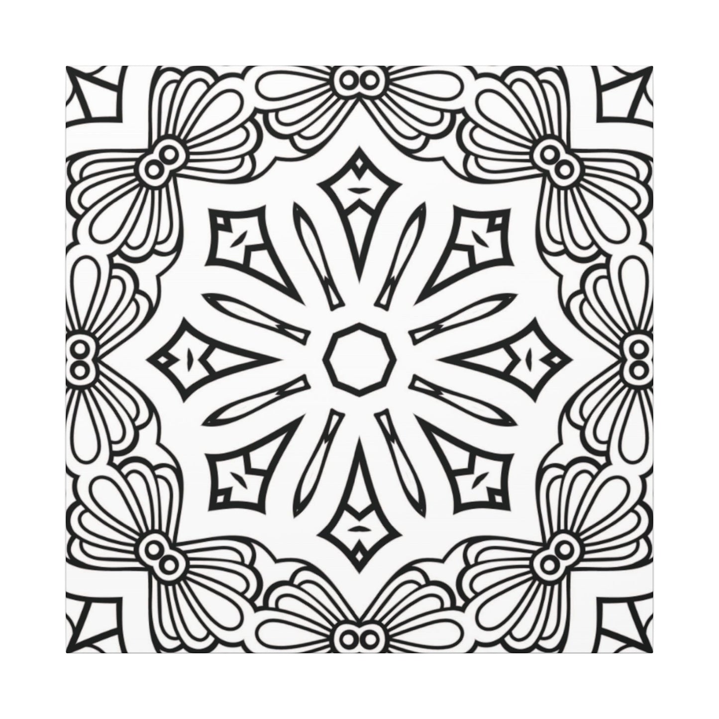 Paint-Your-Own Mandala Canvas Design #37, Stretched, 0.75" (Multi-Size)
