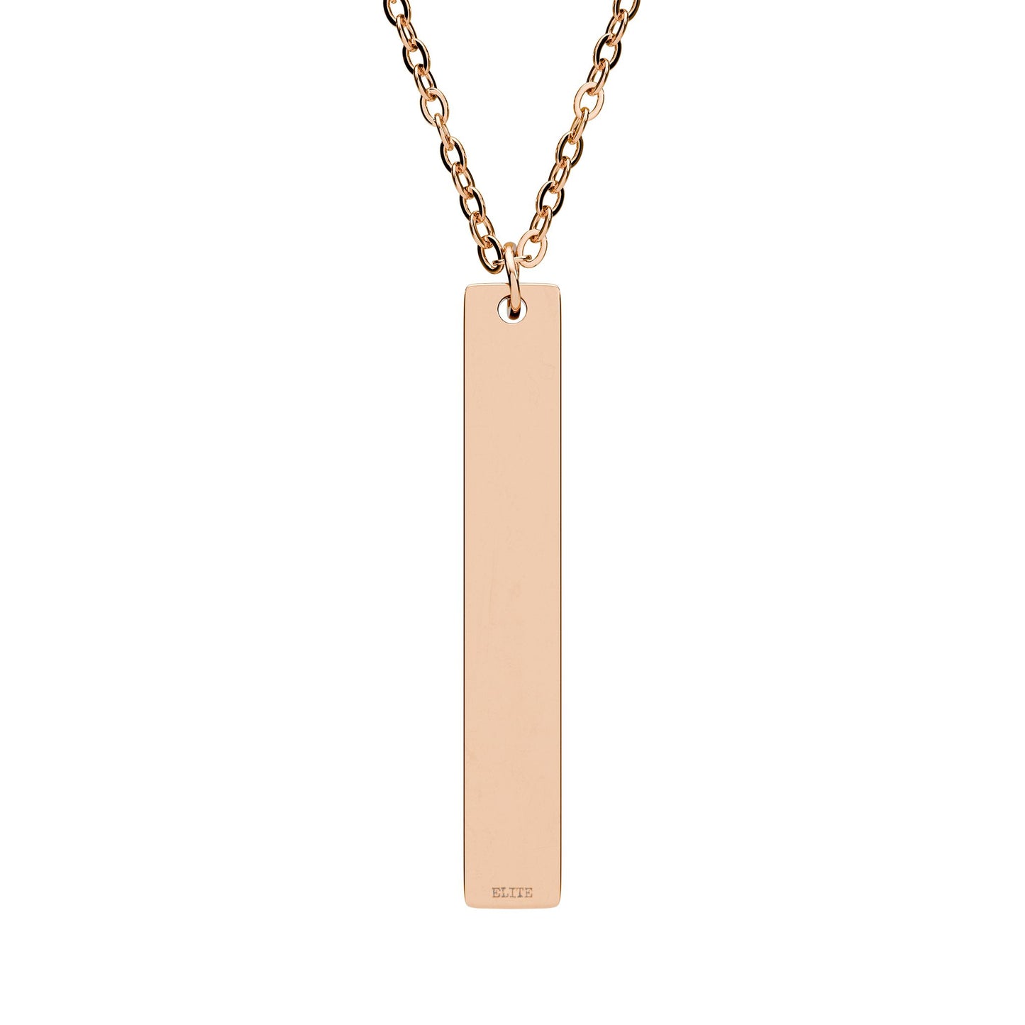 Engravable Vertical Bar Necklace — Personalized Pendant