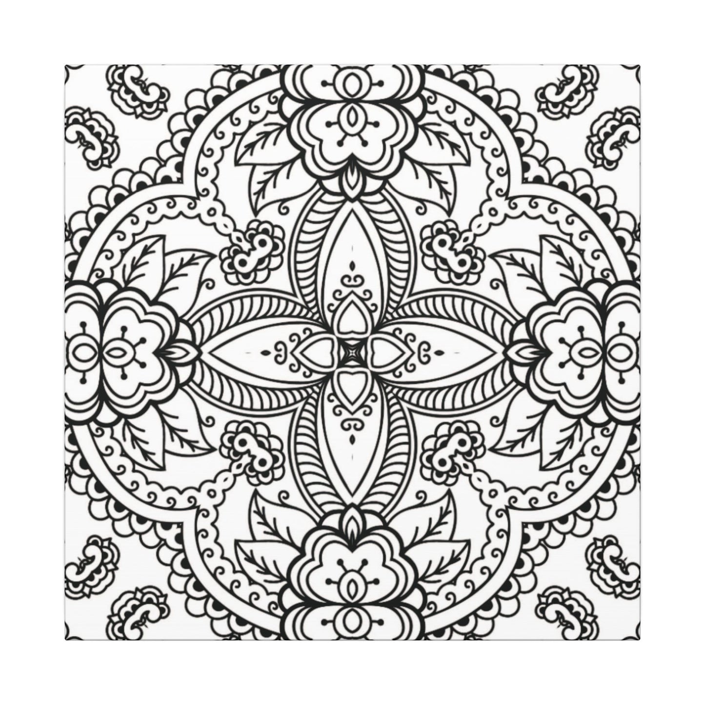Paint-Your-Own Mandala Canvas Design #42, Stretched, 0.75" (Multi-Size)