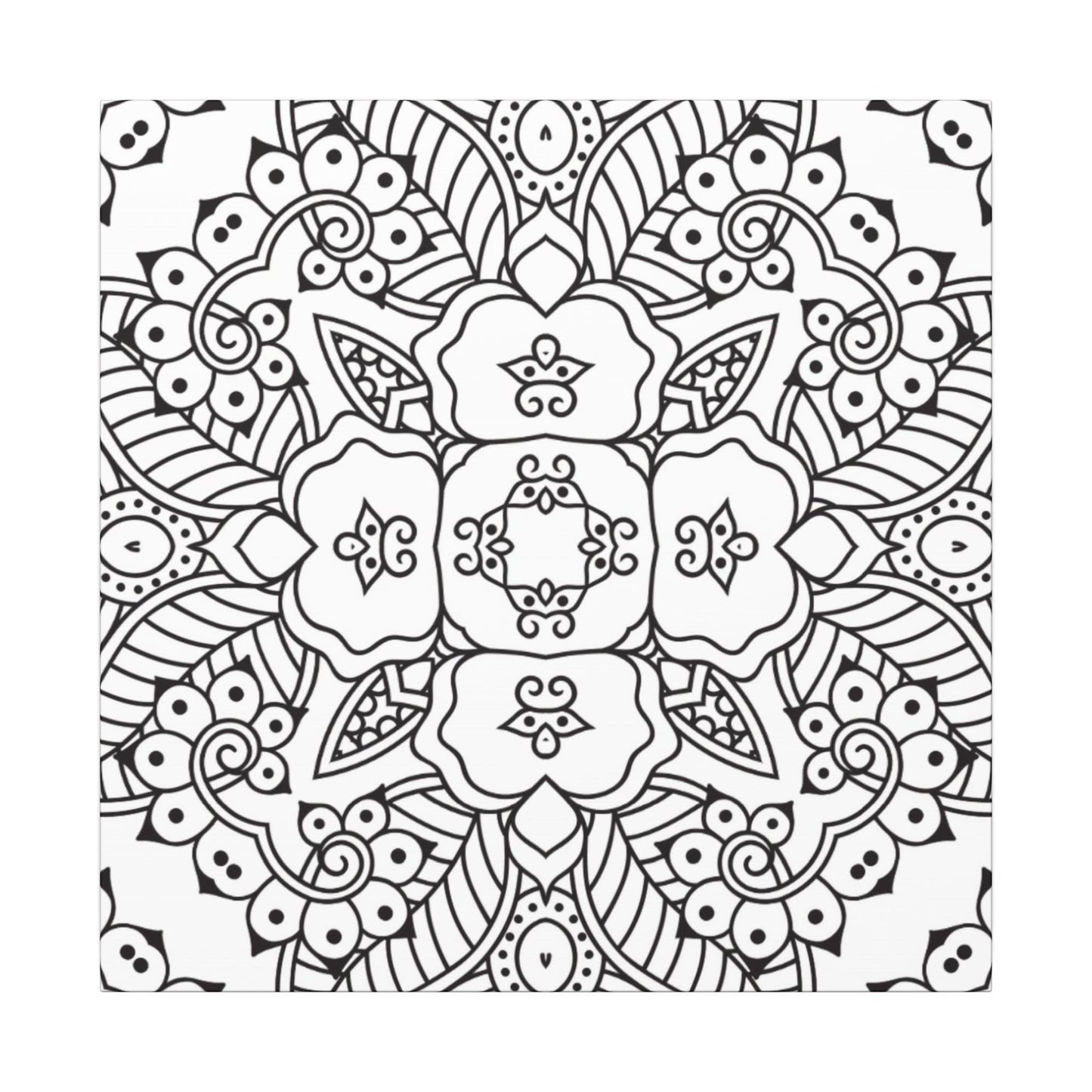 Paint-Your-Own Mandala Canvas Design #15, Stretched, 0.75" (Multi-Size)