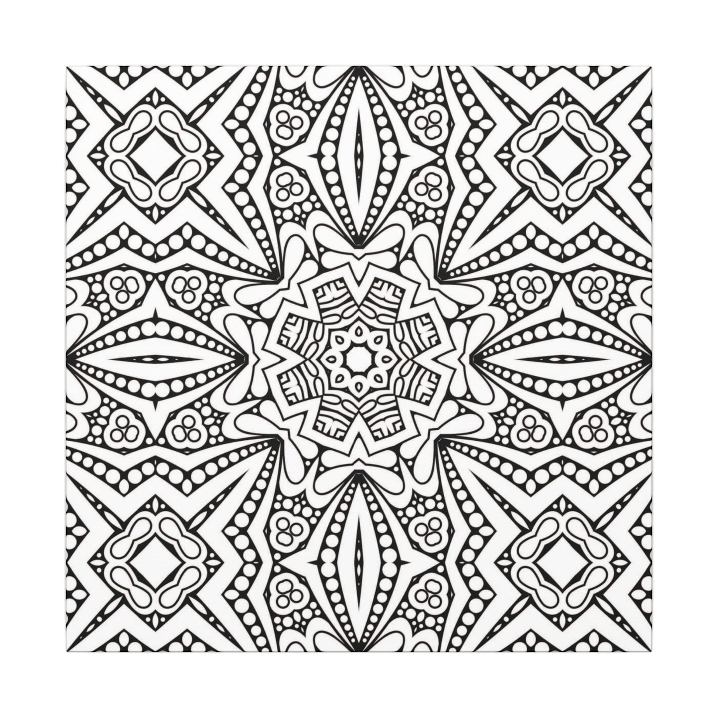 Paint-Your-Own Mandala Canvas Design #40, Stretched, 0.75" (Multi-Size)