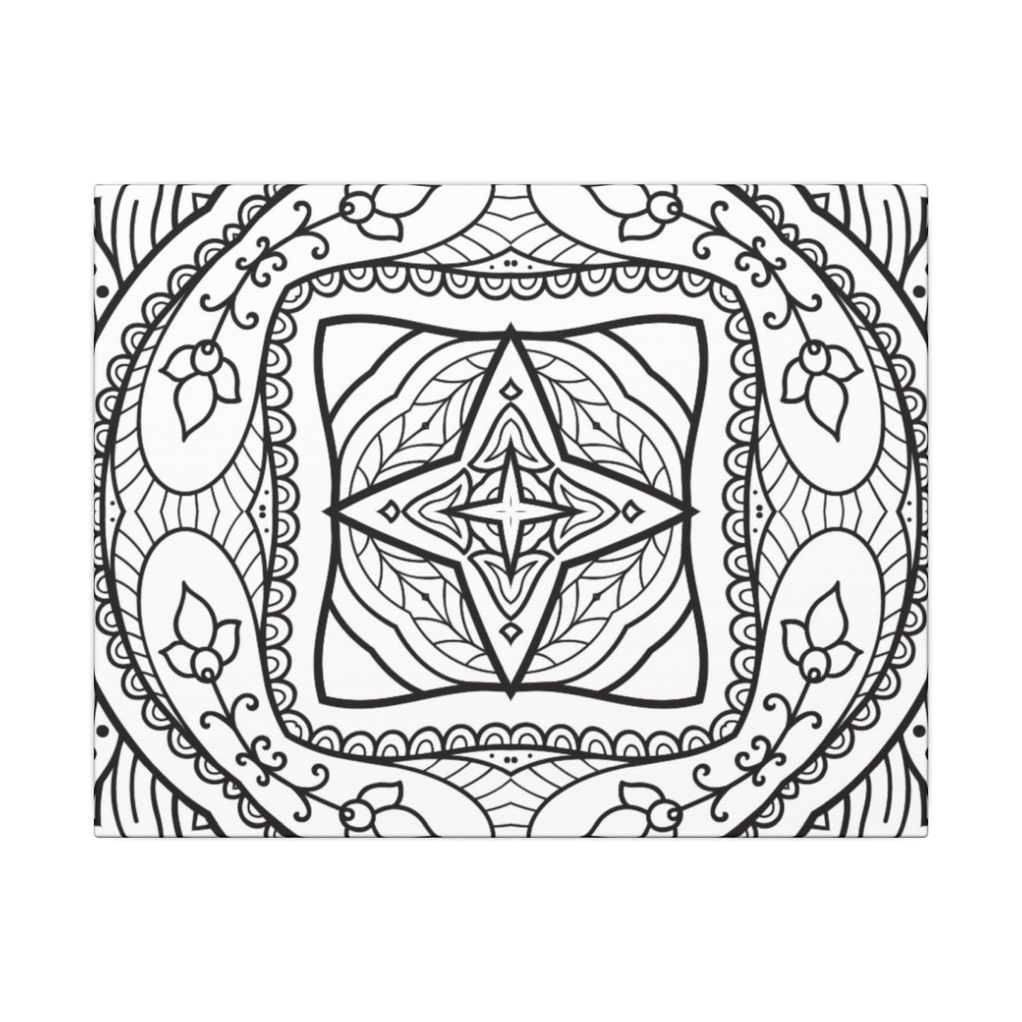 Paint-Your-Own Mandala Canvas Design #27, Stretched, 0.75" (Multi-Size)