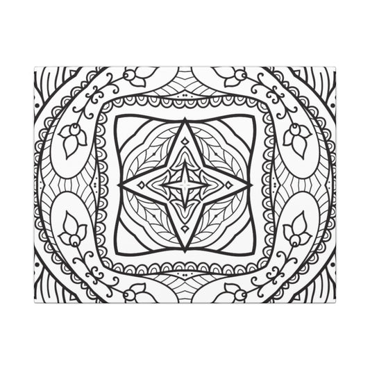 Paint-Your-Own Mandala Canvas Design #27, Stretched, 0.75" (Multi-Size)