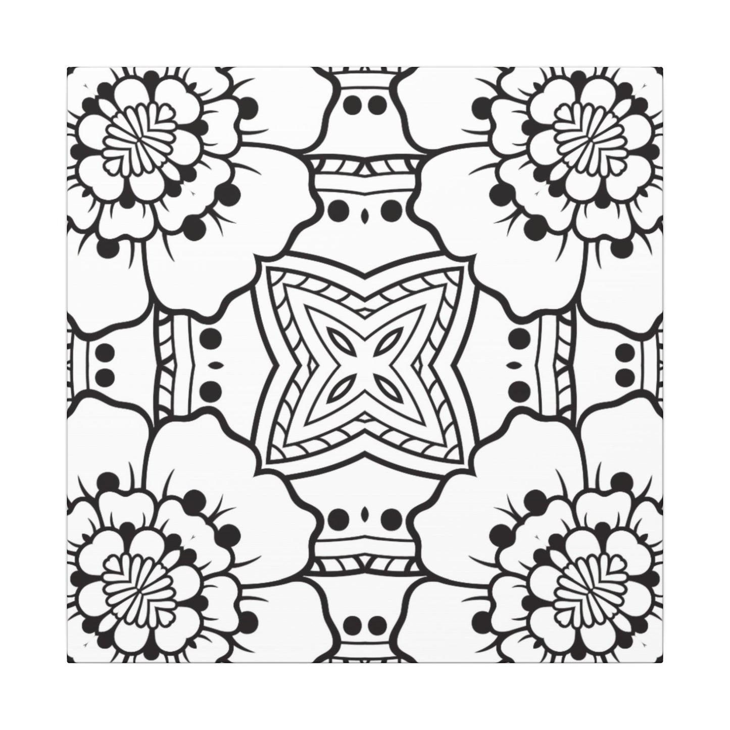 Paint-Your-Own Mandala Canvas Design #25, Stretched, 0.75" (Multi-Size)
