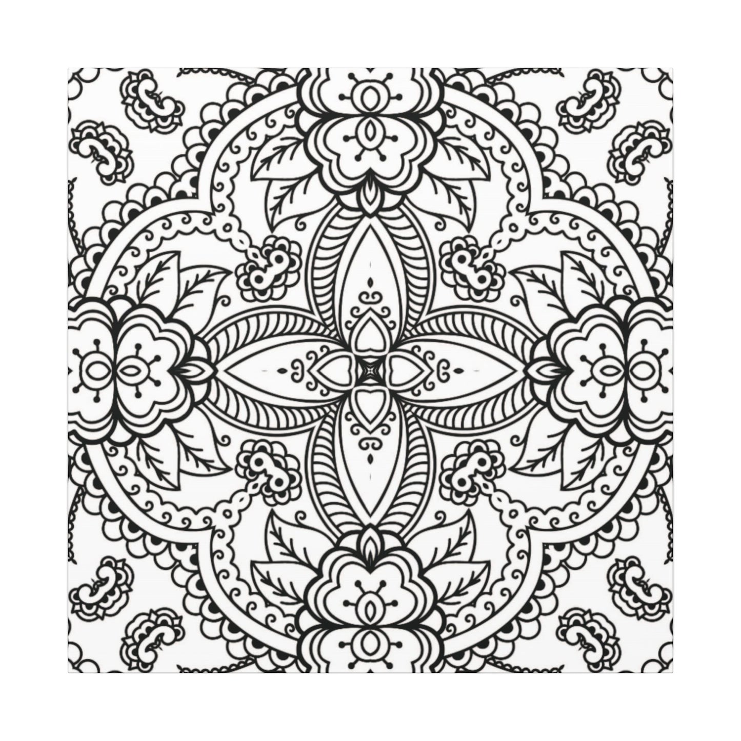 Paint-Your-Own Mandala Canvas Design #42, Stretched, 0.75" (Multi-Size)