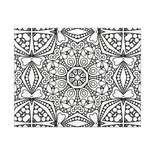 Paint-Your-Own Mandala Canvas Design #45, Stretched, 0.75" (Multi-Size)